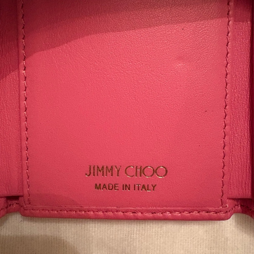 Jimmy Choo Pink Star Stud Trifold Wallet - Picture 2 of 16
